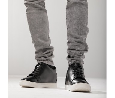 Sneaker talon compensé Homme | Noir +6,5 CM | Mario Bertulli
