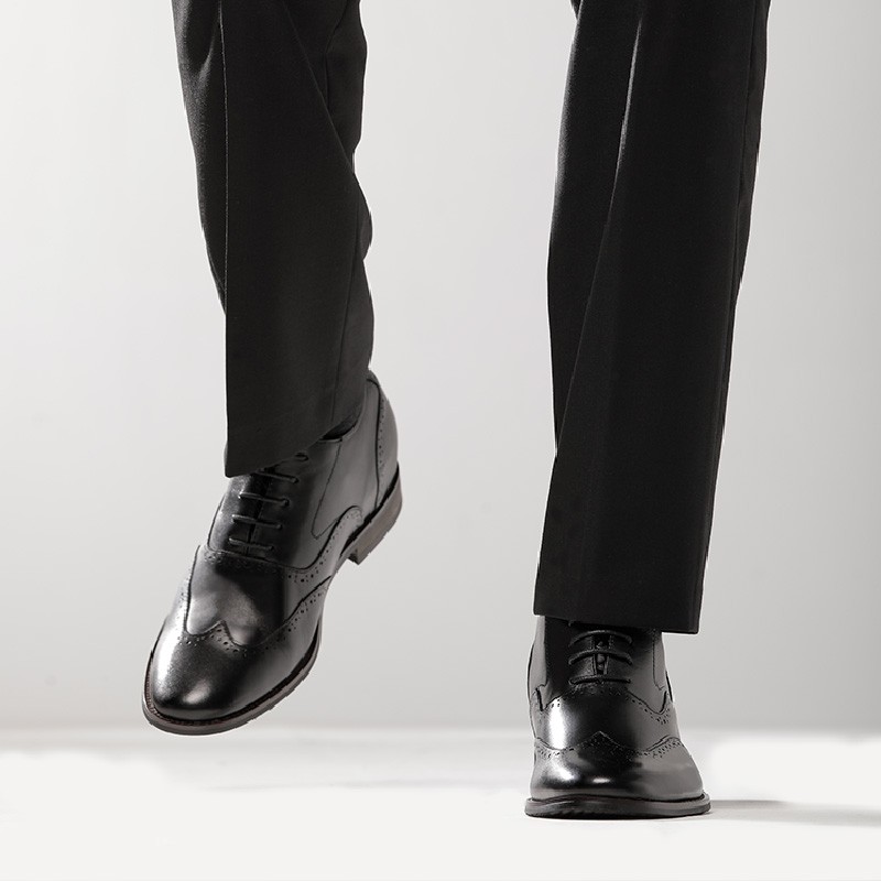chaussures richelieu compensées Homme - Noir - Cuir - +7 CM - Lucera - Mario Bertulli