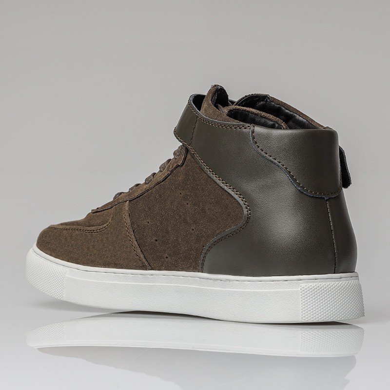 Sneaker talon compensé Homme | Kaki +5 CM | Mario Bertulli
