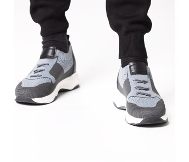 Basket Homme rehaussante  | Gris +7 CM | Mario Bertulli