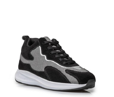 Basket rehaussante noir Piantedo + 7cm - mario bertulli