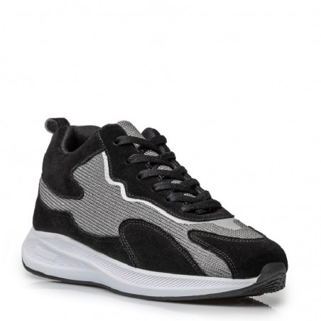 Basket rehaussante noir Piantedo + 7cm - mario bertulli