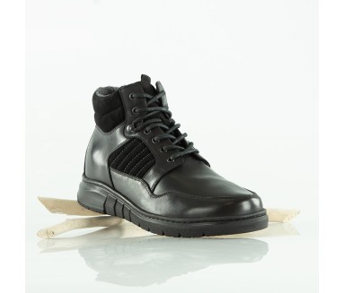 Bottineses compensées Homme | Noir +6.5 cm | Mario Bertulli