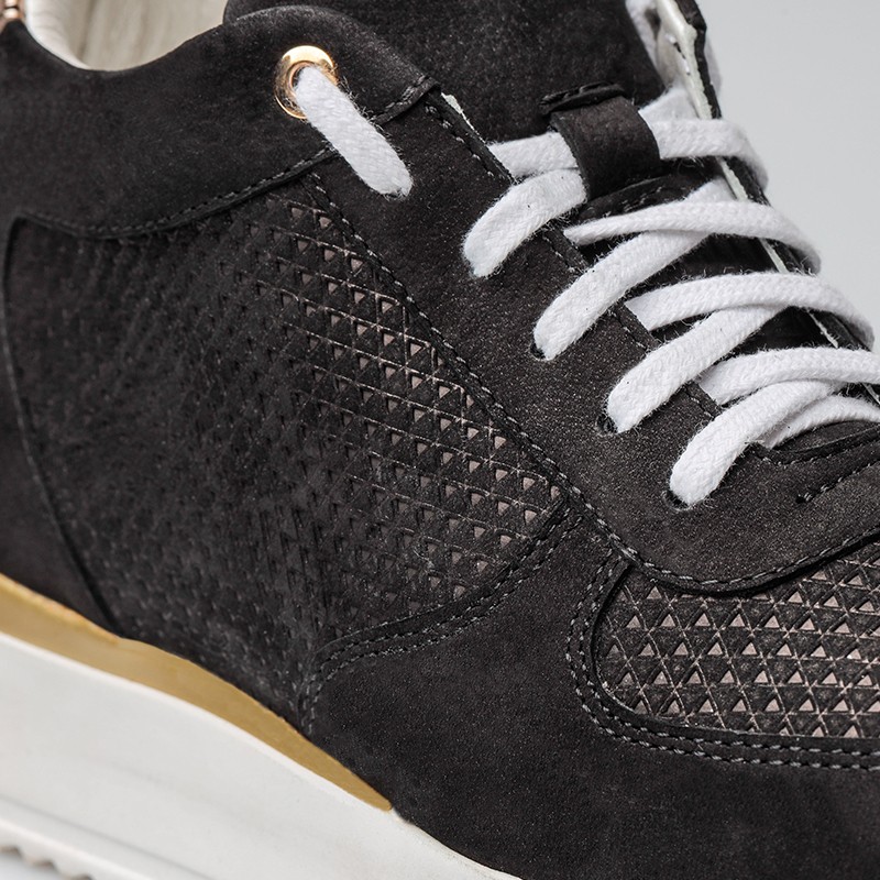 Sneaker talon compensé femme |Noir +7cm | Mario Bertulli