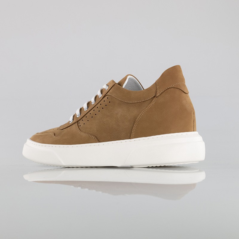 Sneaker talon compensé Homme | Camel +7 cm | Mario Bertulli