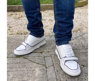 Sneaker Colorina blanc/bleu +7cm - mario bertulli