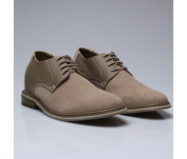 Richelieu compensé Homme | Beige +6 CM | Mario Bertulli
