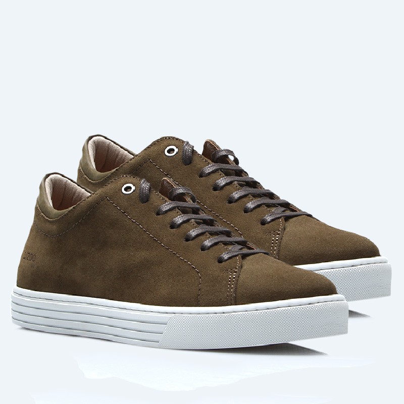 Sneaker talon compensé Homme | Kaki +6 CM | Mario Bertulli