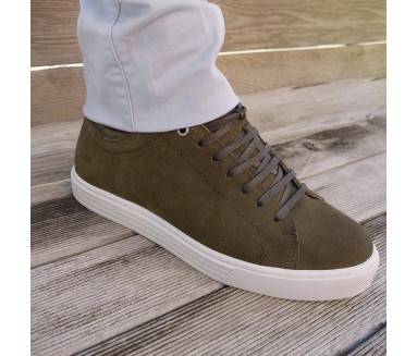 Sneaker talon compensé Homme | Kaki +6 CM | Mario Bertulli