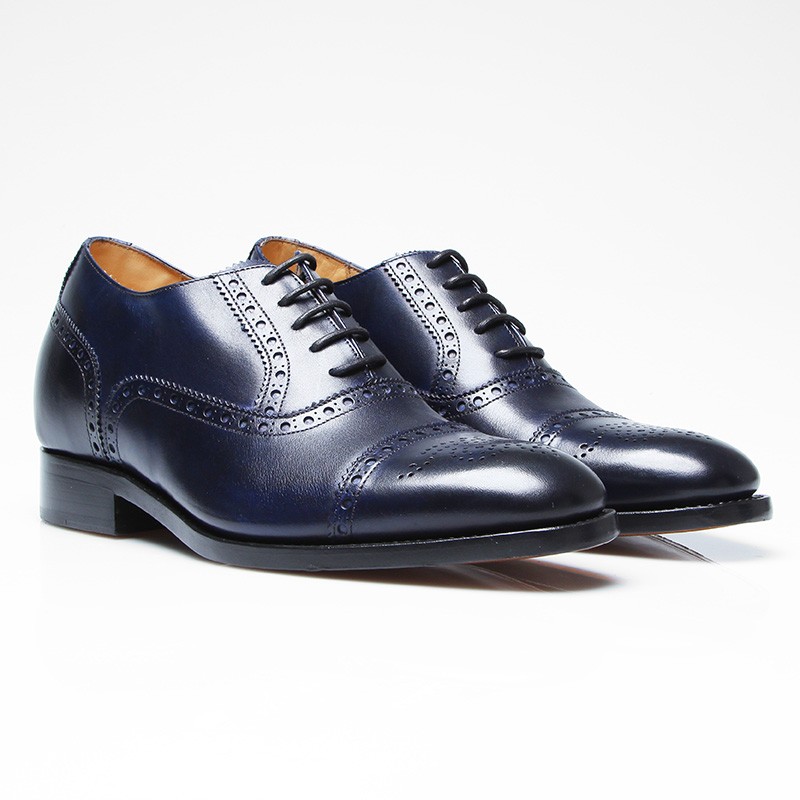 Richelieu compensé Homme | Marine +6 CM | Mario Bertulli