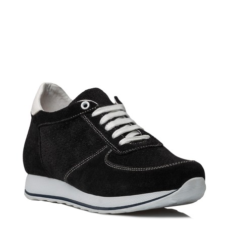 Sneaker talon compensé Homme | Noir +7 CM | Mario Bertulli