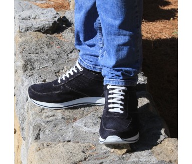 Sneaker talon compensé Homme | Marine +7 CM | Mario Bertulli