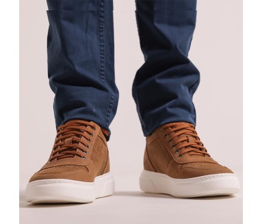 Sneaker talon compensé Homme | Camel +7 cm | Mario Bertulli