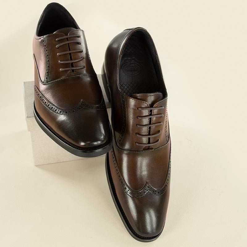 Richelieu compensé Homme | Marron +7 CM | Mario Bertulli