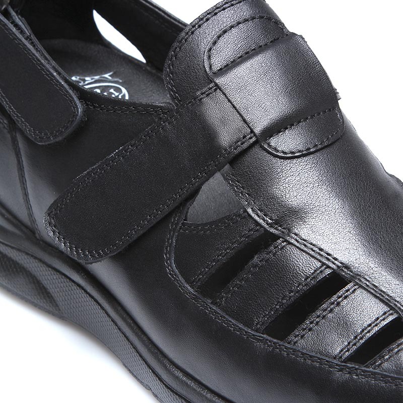 Sandales rehaussantes Homme | Noir +6,5 CM | Mario Bertulli
