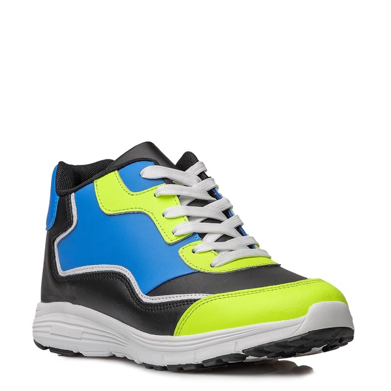 Basket Homme rehaussante  | Bleu/vert +7 CM | Mario Bertulli