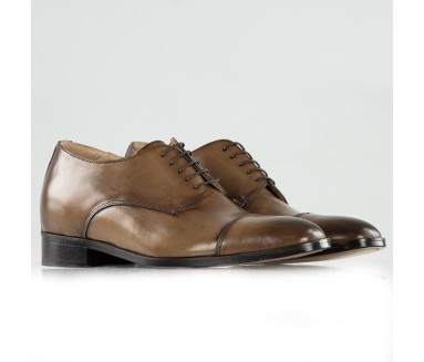 Chaussure Derby compensée Homme | Marron foncé +6 CM | Mario Bertulli