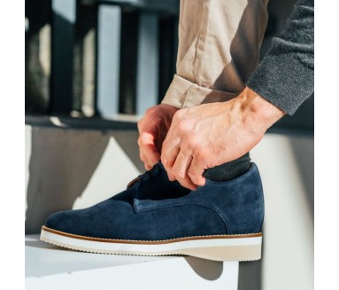 Chaussure Derby compensée Homme | marine +7,5cm | Mario Bertulli