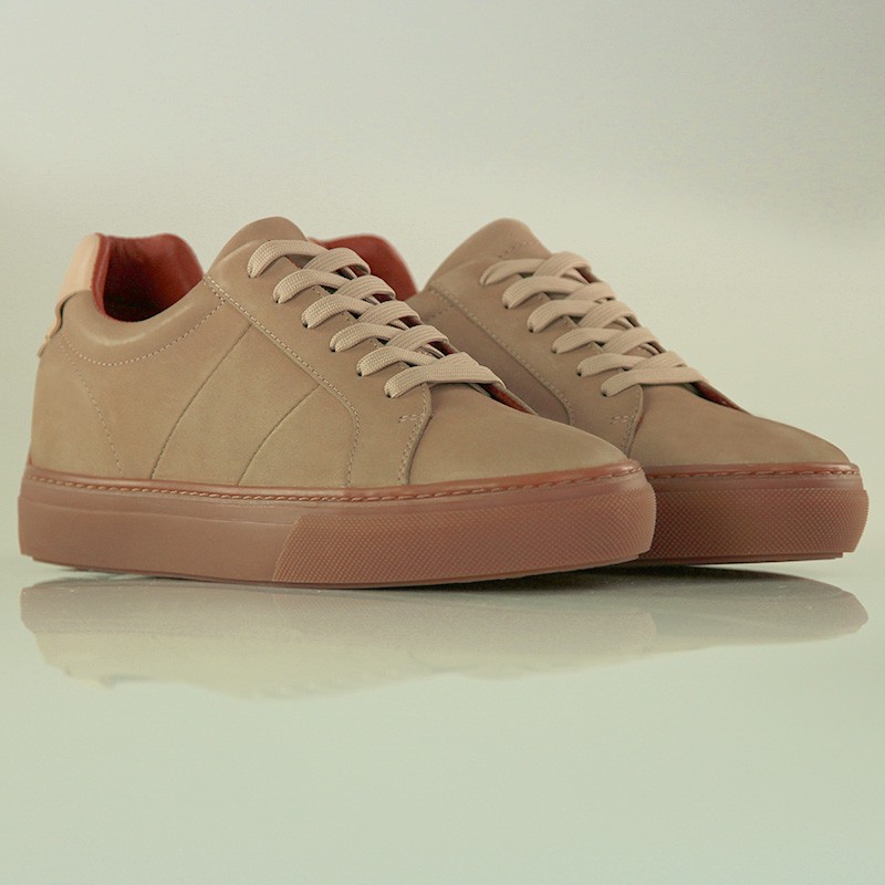 Sneaker talon compensé Homme | Beige clair 6,5 cm| Mario Bertulli