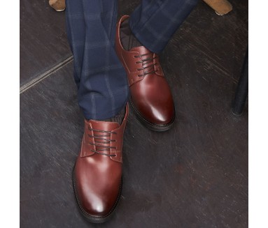 Chaussure Derby compensée Homme | marron +7,5cm | Mario Bertulli