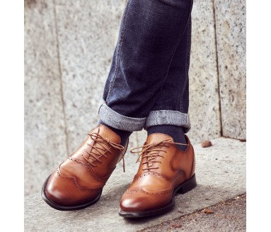Richelieu compensé Homme | Cannelle +6,5 CM | Mario Bertulli