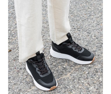 Baskets rehaussantes Meda noir +6.5cm