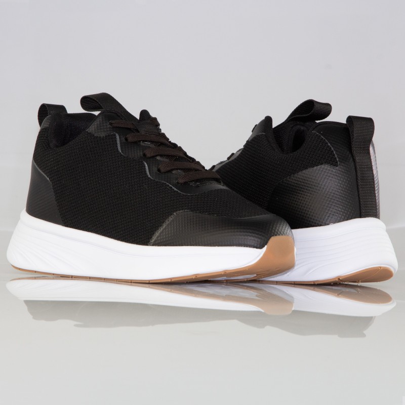 Baskets rehaussantes Meda noir +6.5cm