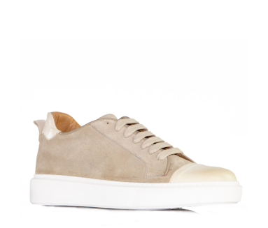 Sneakers rehaussantes Milano taupe +6 cm