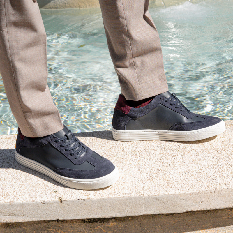 Sneakers Rehaussantes Treviso Marine +6 cm
