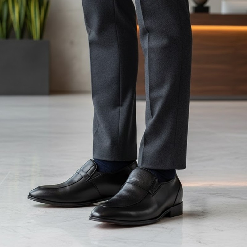 Mocassin rehaussant Homme | Noir +8 CM | Mario Bertulli