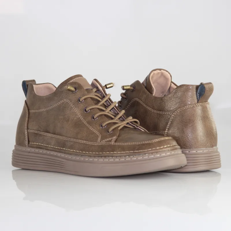 Sneakers rehaussantes Catania marron +6 cm