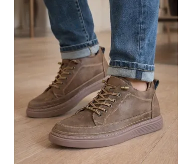 Sneakers rehaussantes Catania marron +6 cm