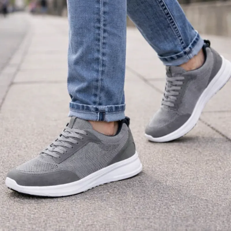Napoli Sneakers Rehaussantes Gris +6 cm