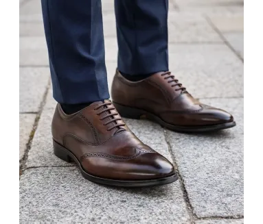 Richelieu compensé Homme | Marron +7 CM | Mario Bertulli