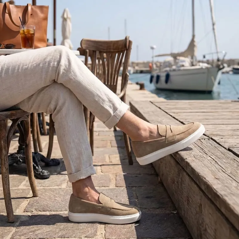 Mocassins Rehaussants Rimini Beige | +6 cm Made in Italy