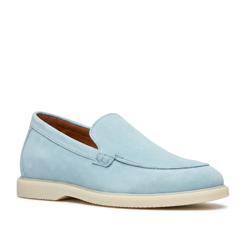 Mocassins rehaussants Positano bleu ciel +5cm