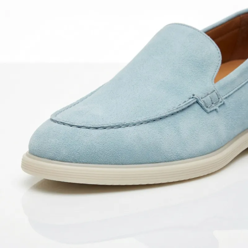 Mocassins rehaussants Positano bleu ciel +5cm