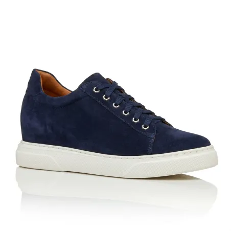 Sneakers rehaussantes Brera Alto daim marine +9 cm