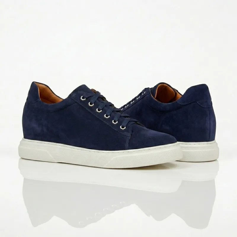 Sneakers rehaussantes Brera Alto daim marine +9 cm