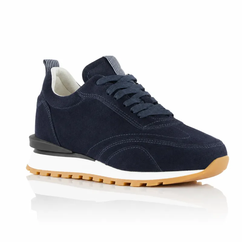 Basket Homme rehaussante  | Torino marine +7,5cm | Mario Bertulli