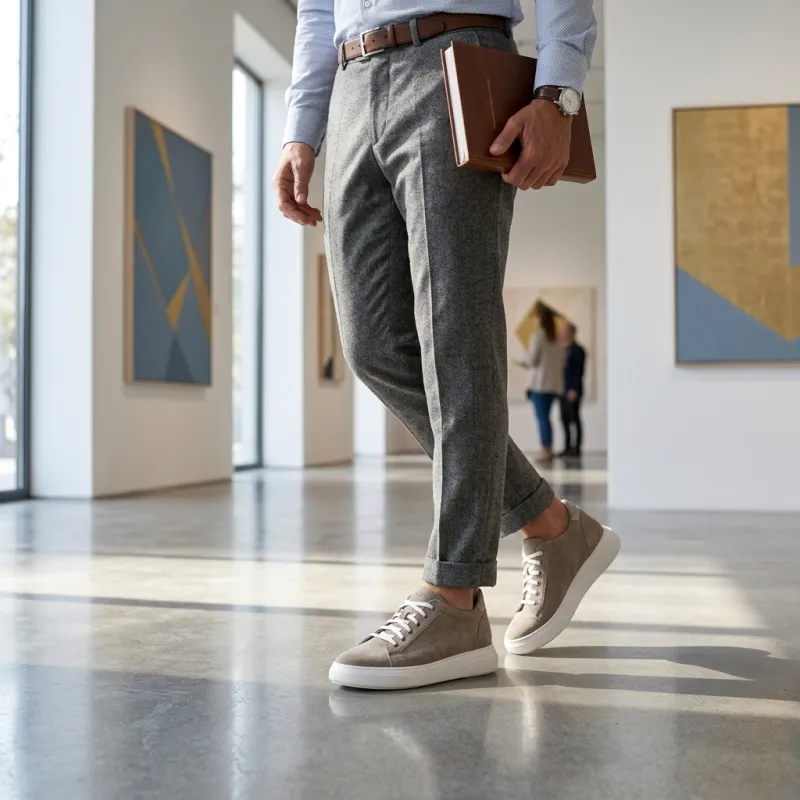 Sneaker talon compensé Homme | Sable +7,5 cm | Mario Bertulli
