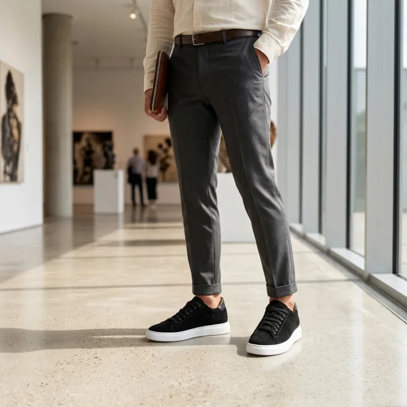 Sneaker talon compens&eacute; Homme | Brera noir +7,5 cm | Mario Bertulli