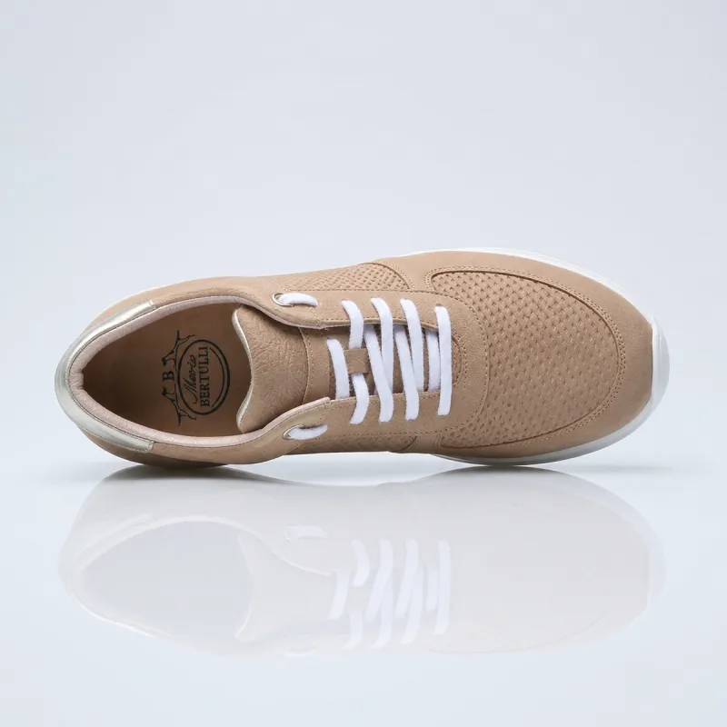 Sneaker talon compensé femme | sable +7cm | Mario Bertulli