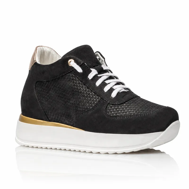 Sneaker talon compensé femme |Noir +7cm | Mario Bertulli