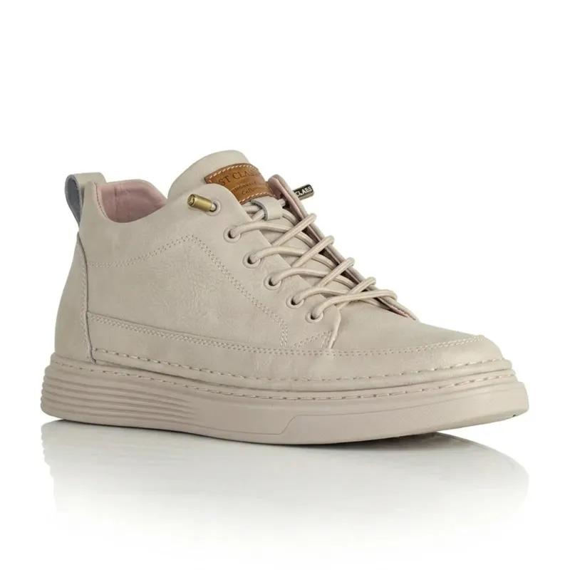 Sneakers rehaussantes Catania beige+5 cm
