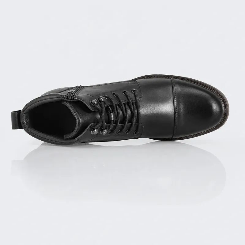 Bottines fourrés compensées  Homme | Noir +7.5 CM | Mario Bertulli