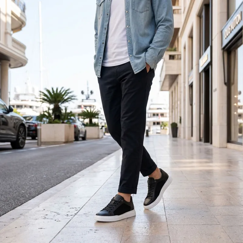 Sneaker talon compensé Homme | noir +6 cm | Mario Bertulli
