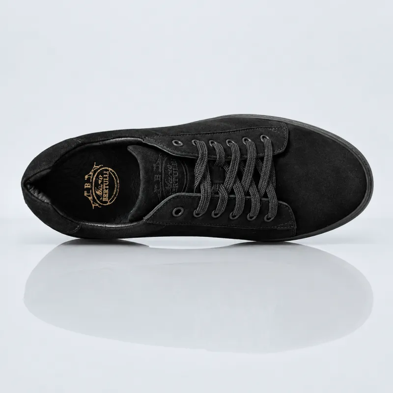 Sneakers rehaussantes Brera Alto daim noir +9 cm
