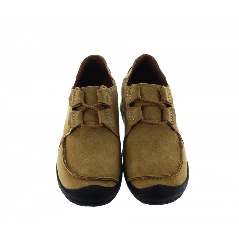 basket compensée Homme - Cognac - Nubuck - +5 CM - Détente - Mario Bertulli