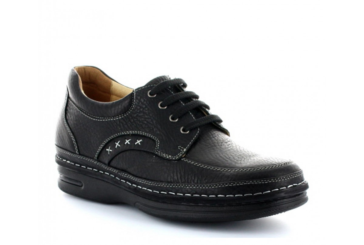 Chaussure Derby compensée Homme | Noir +7,5 CM | Mario Bertulli